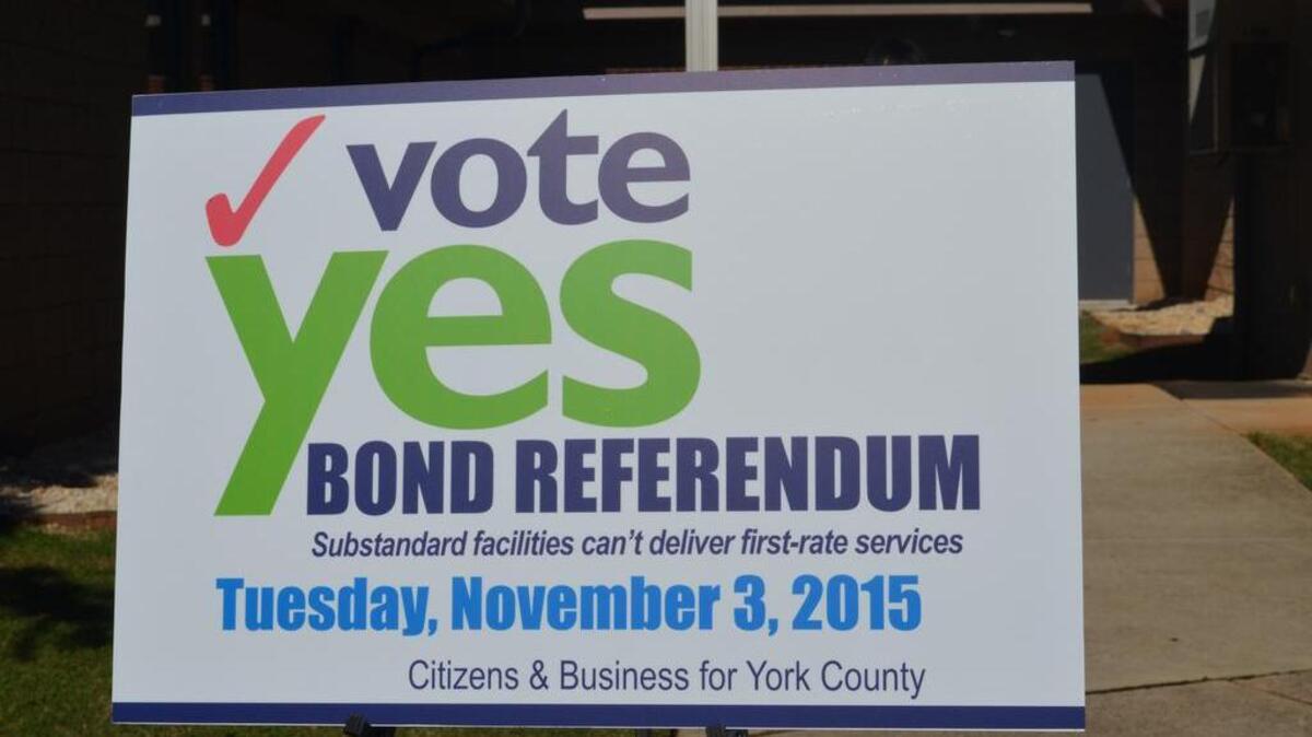 
A vote whether to endorse issuing $89.9 million of bonds for law enforcement and other services in York County will be Nov. 3.
