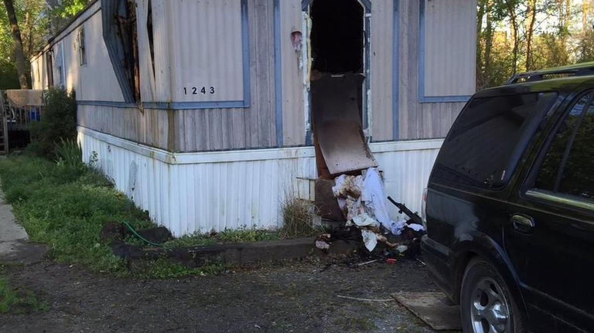 Two people were displaced in a mobile home fire on Jenkins Street in Rock Hill.