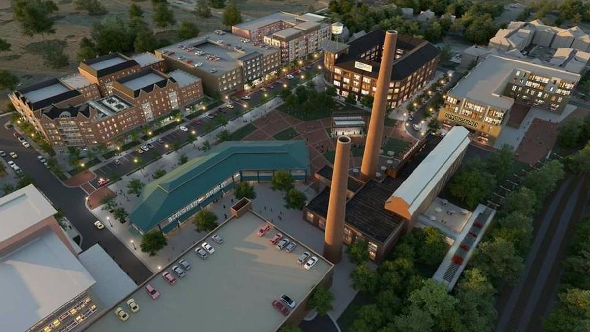 This artist’s rendering shows what University Center might look like from a rooftop view.