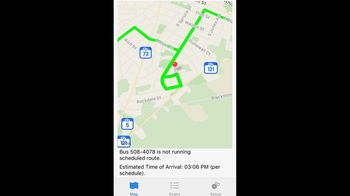 The Rock Hill, South Carolina school district’s Versatrans My Stop school bus tracking app allows parents and students to see in real time when the bus will arrive to the bus stop.