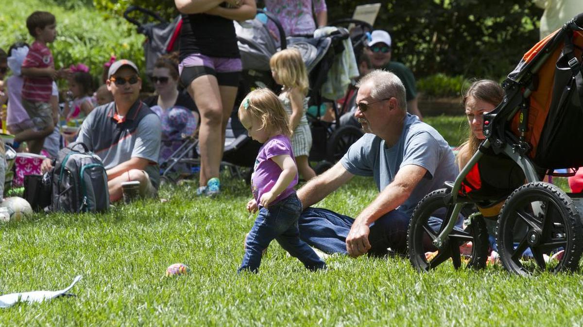 Festival-goers gather at the 2016 Come-See-Me Glencairn Garden entertainment.