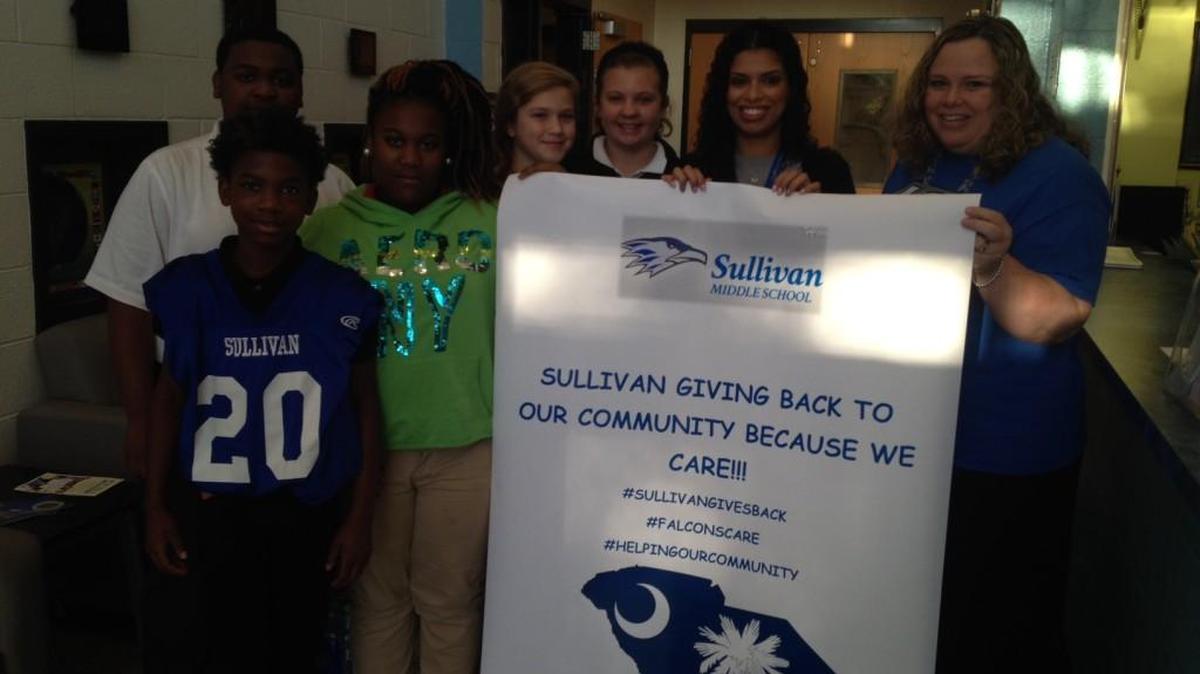 
Students and teachers organized donations for S.C. flood victims. 
