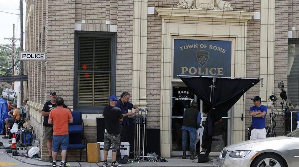 
The production company making "Outcast" was filming in York Tuesday. There is a mural of West Virginia painted at the corner of East Liberty and Congress. The filming was taking place in and around the old bank building at the corner of East Liberty and Congress Streets near the courthouse. 
