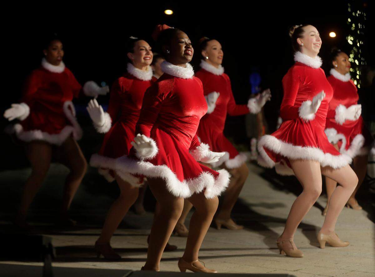 The Winthrop RockHettes perform Thursday at the opening ceremony of ChristmasVille in Rock Hill.
