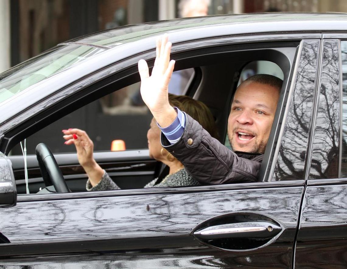 S.C. Rep. John King, D-Rock Hill, waves to parade-goers Saturday at the Martin Luther King Jr. parade in York.