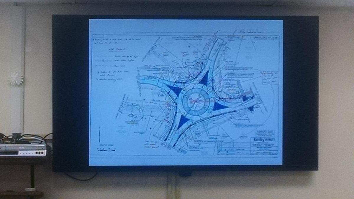 A drawing of the planned traffic circle at the intersection of North Congress Street and Lincoln Road in York.