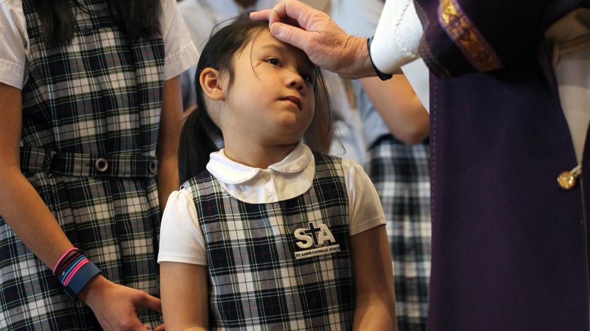 An Ash Wednesday service held at Rock Hill’s St. Anne Catholic Church included all the students from St. Anne Catholic School.
