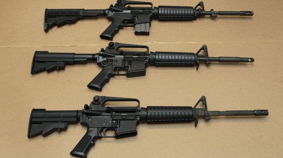In this 2012 file photo, three variations of the AR-15 assault rifle are displayed at the California Department of Justice in Sacramento, Calif. While the guns look similar, the bottom version is illegal in California because of its quick reload capabilities. Omar Mateen used an AR-15 that he purchased legally when he killed 49 people in an Orlando nightclub over the weekend President Barack Obama and other gun control advocates have repeatedly called for reinstating a federal ban on semi-automatic assault weapons that expired in 2004, but have been thwarted by Republicans in Congress.