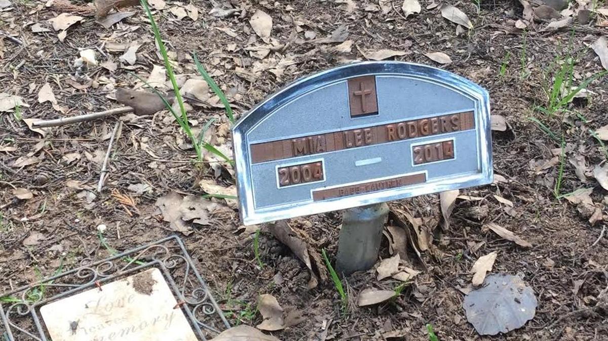 Mia Rodgers grave site at Rock Hill Memorial Gardens in Rock Hill Saturday. Monday is two years since she was murdered by her paternal grandfather.