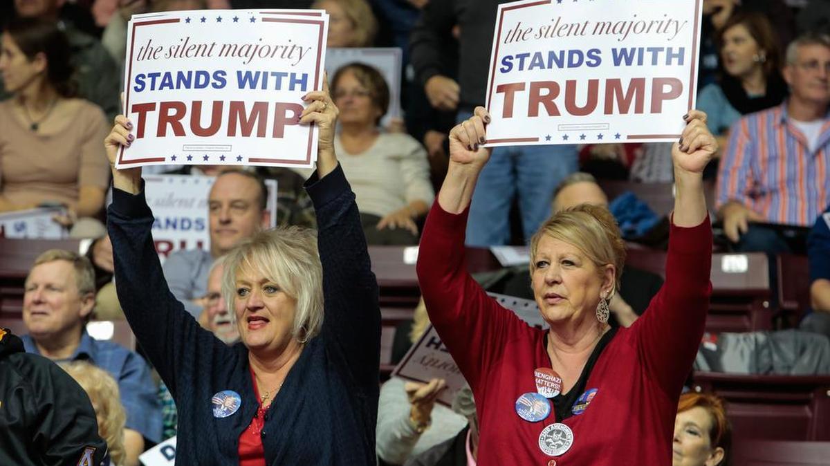 Thousands of supporters stood for Republican presidential candidate Donald Trump as he campaigned Friday the Winthrop Coliseum in Rock Hill.