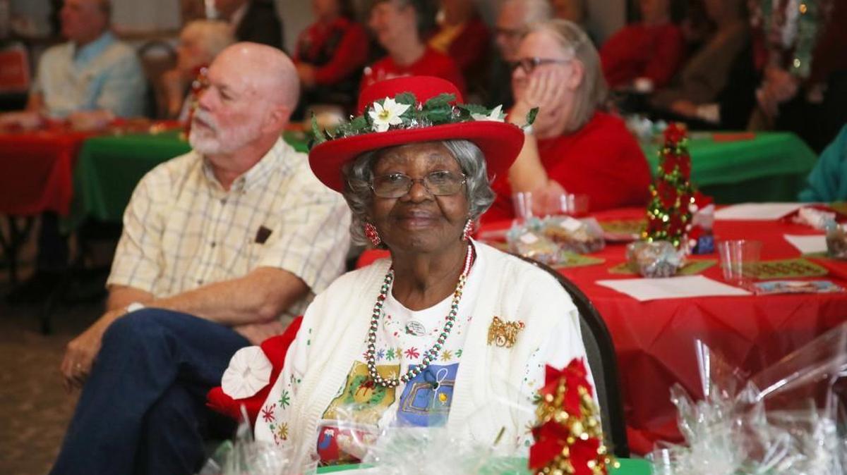 Johnie Mae Coachman enjoys herself at the Tega Cay Lions Club’s 41st annual Senior Citizens Christmas Party earlier this month.