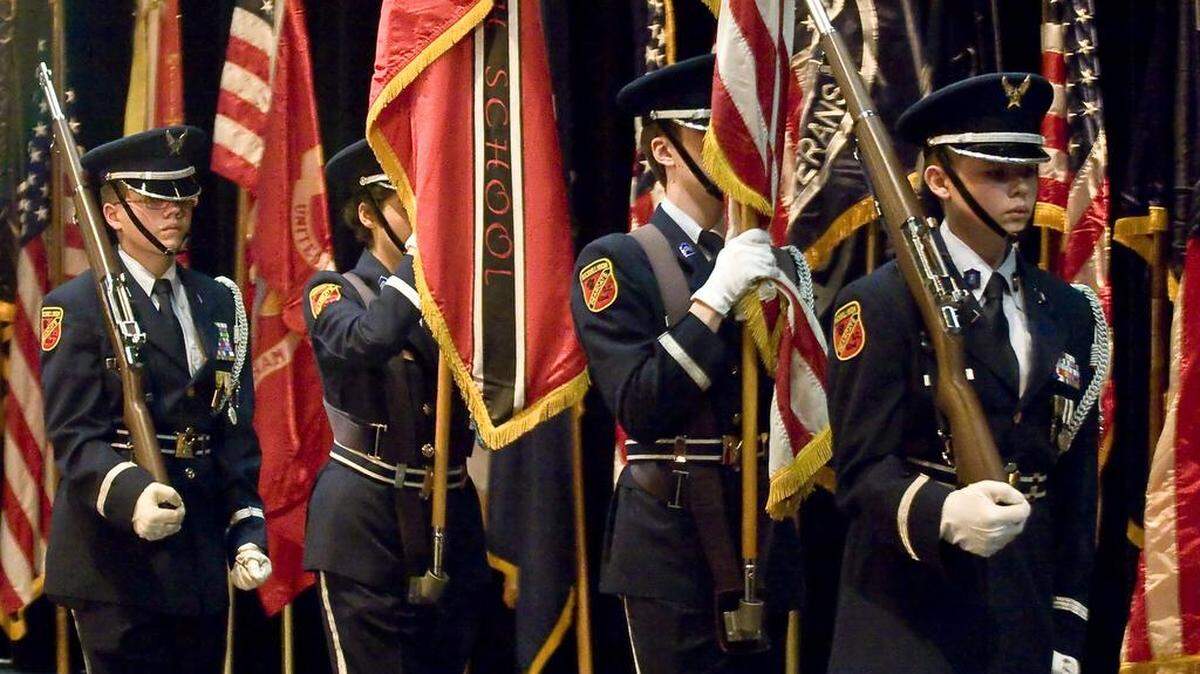 Rock Hill High School's Junior ROTC members participate in the 2015 Massing of the Colors.