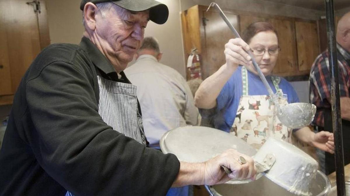 In this January 2016 file photo, Ellie Grem, left, and Lona Gilmore scoop chicken and rice soup at Bethel United Methodist Church in Rock Hill, where the United Way’s annual warming center is located.