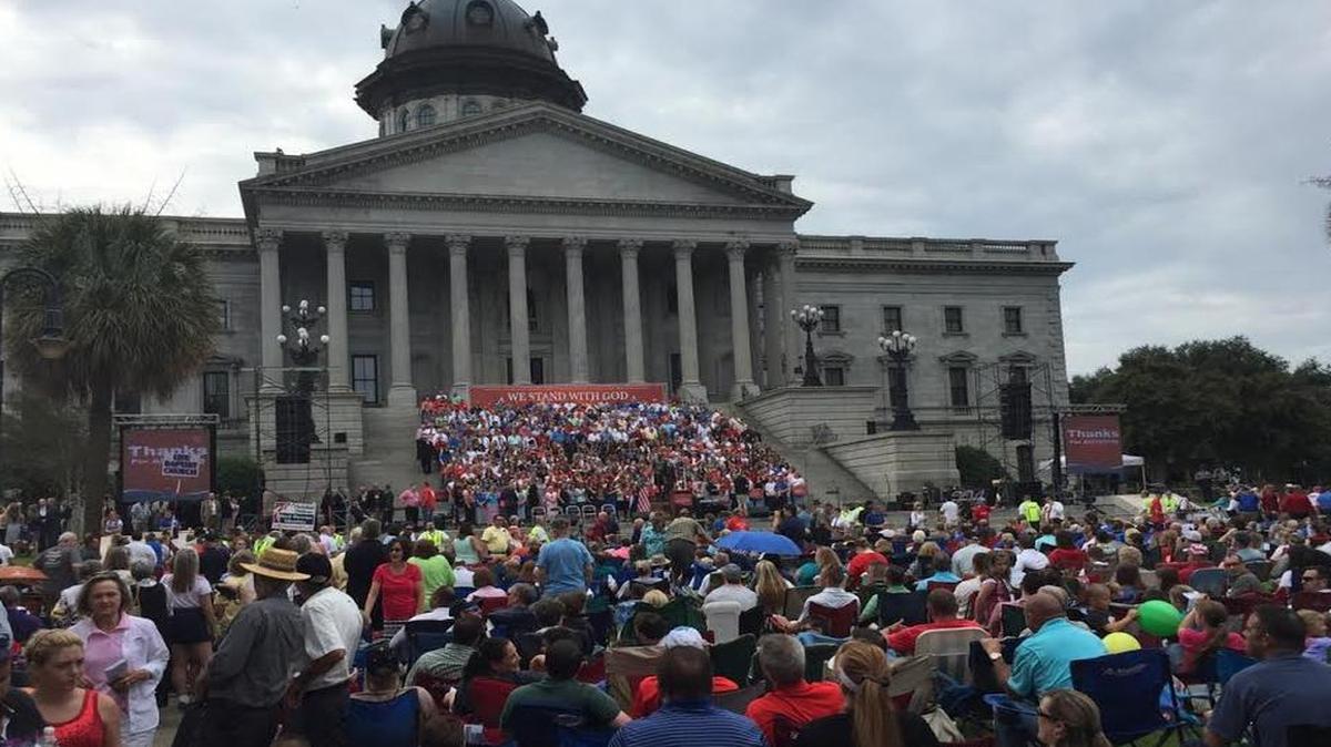 
Thousands gather at the South Carolina State House on Saturday for the We Stand with God, Pro-Family Rally.

