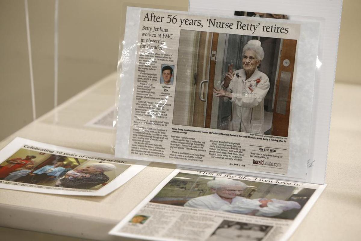 Nurse Betty Jenkins, already retired from a full-time job at Piedmont Medical Center, is retiring from her volunteer job.