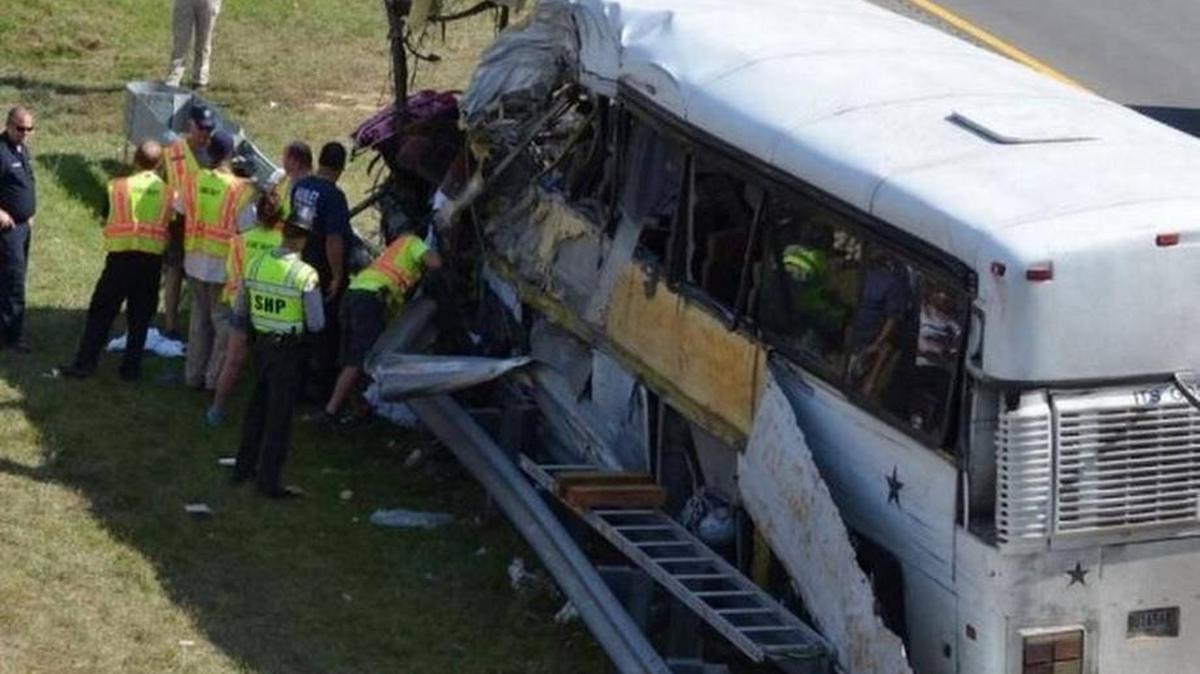 Four people were killed, including an 8-year-old boy, after a charter bus carrying football players from Clinton College in Rock Hill crashed near Hamlet, N.C., on Sept. 17. Troopers say a tire blowout caused the crash, which sent more than 40 other people to area hospitals.