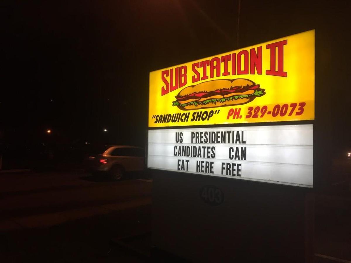 The sign outside the Sub Station II shop on Cherry Road in Rock Hill.