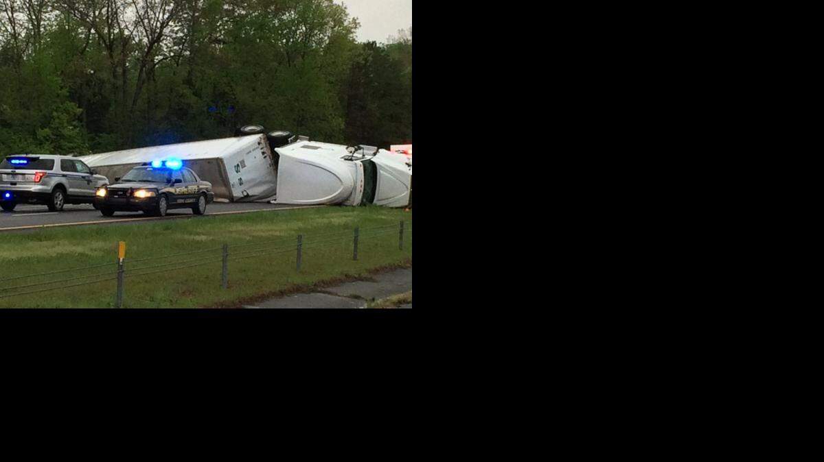 
The southbound lanes of I-77 near Rock Hill are closed because of an overturned tractor-trailer.
