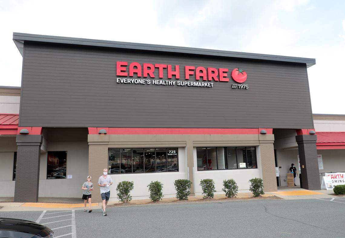 Original: Shoppers leave the Rock Hill Earth Fare Wednesday.