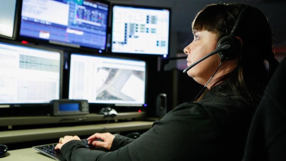 York County 911 dispatcher Tracey Loss works a 12 hour shift at the 911 call center in Rock Hill.