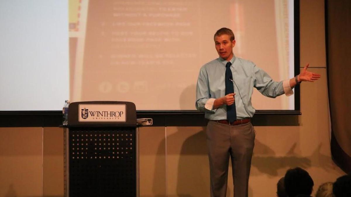 Ben Cort, an addiction center manager in Colorado, spoke Monday at Winthrop University for a summit on marijuana legalization.