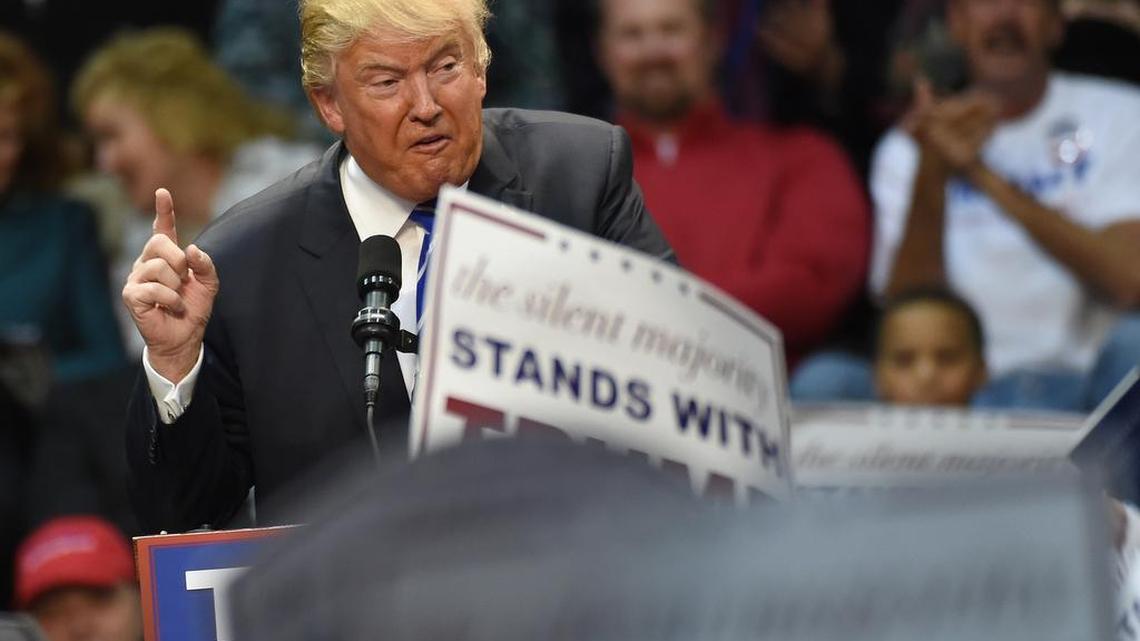 Republican presidential candidate Donald Trump speaks during a campaign stop at Winthrop University on Friday.