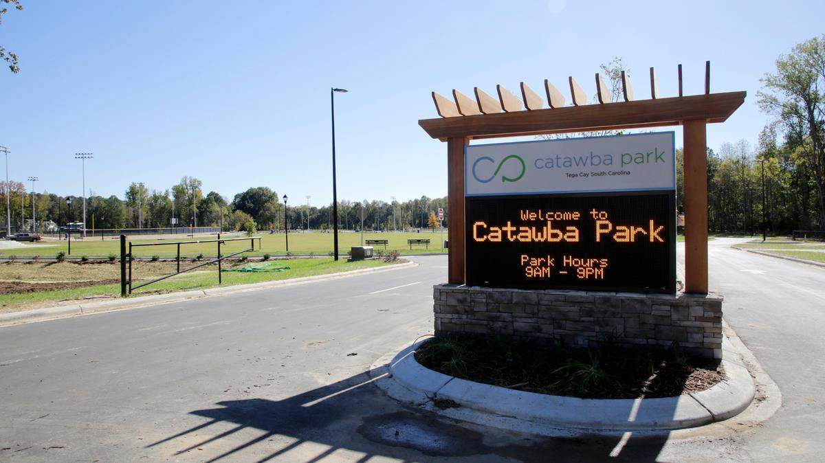 In this 2022 file photo, the new Catawba Park off New Grey Rock Road in Tega Cay sits on 62 acres and includes multi-purpose fields, baseball/softball fields, a playground and trails.