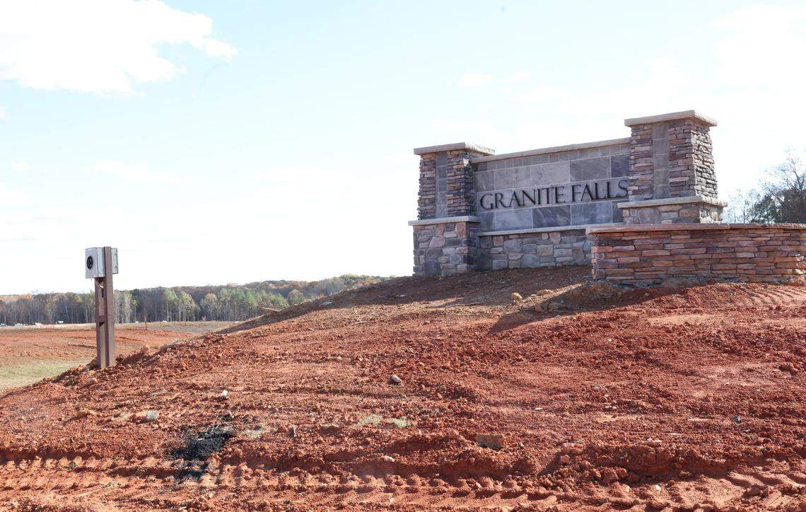 The Granite Falls community, a neighborhood by builder D.R. Horton, is under construction in Lancaster.