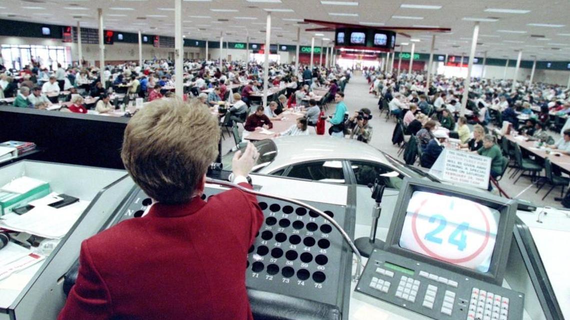Bingo players crowded Catawba Bingo during the grand opening in 1997.