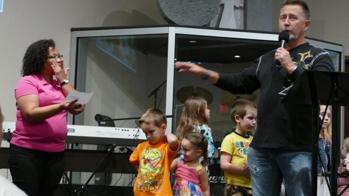 
David McClain and the children of Forward Church of God surprised World Help’s Pam Kerrin on Sunday with a check for the full $15,000 needed to complete a well-digging program in Central America. 
