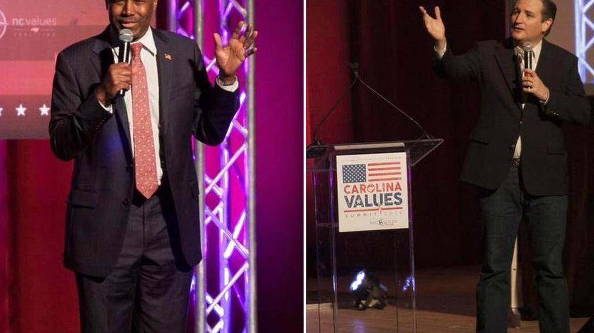 Republican presidential candidates Ben Carson and Ted Cruz spoke Thursday at the Carolina Values Summit at Winthrop University.