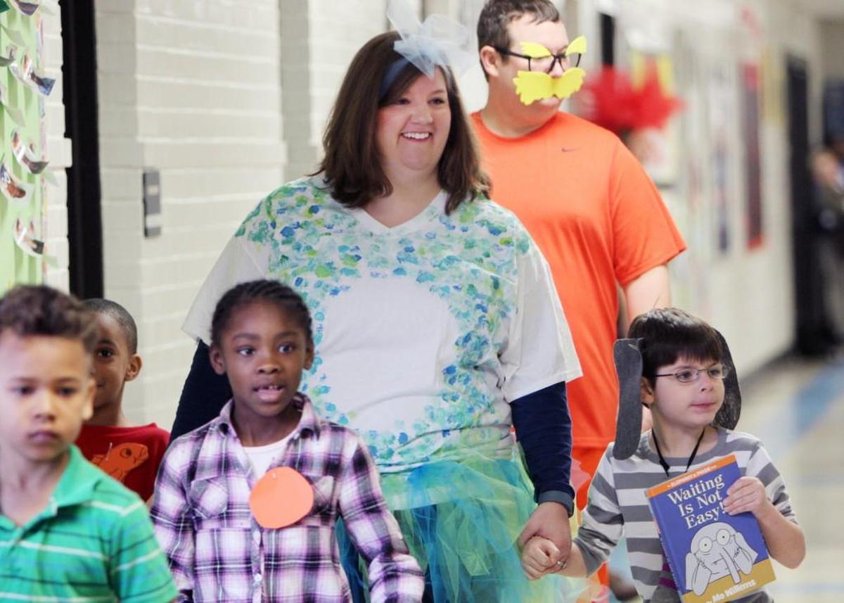 Finley Road Elementary School students strolled down the halls dressed as their favorite book characters Friday for the Read Across America final activity.