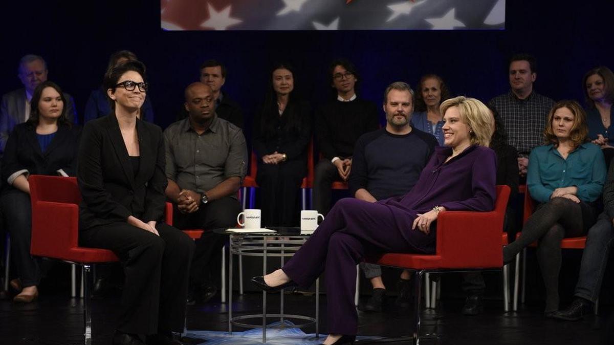 NBC’s “Saturday Night Live” made fun of MSNBC’s “First in the South” Democratic presidential forum held Friday at Winthrop University in Rock Hill. “SNL” cast members Cecily Strong, left, portrayed MSNBC host and forum moderator Rachel Maddow, while Kate McKinnon reprised her recurring role as Hillary Clinton.