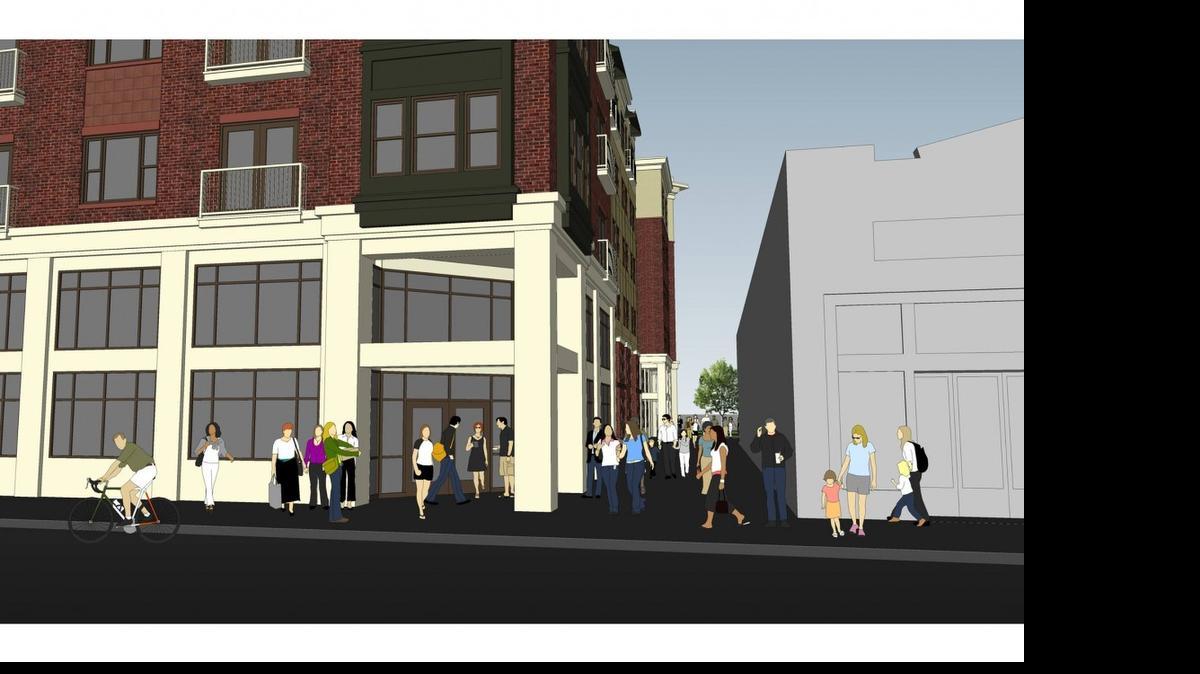
An artist’s rendering of what developers are planning for the Woolworth Walkway, which will include public art to commemorate downtown Rock Hill’s civil rights history.
