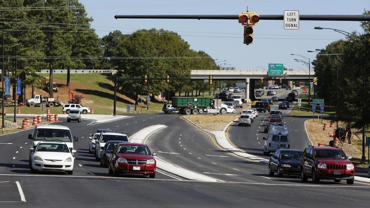 
The new interchange for cars coming onto Dave Lyle Boulevard off I-77 at Manchester Village.
