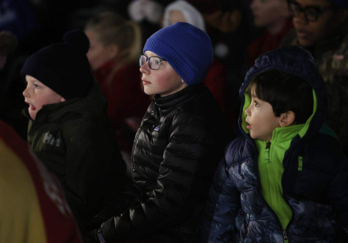 Children watch the opening ceremony of the annual ChristmasVille festival Thursday in downtown Rock Hill.