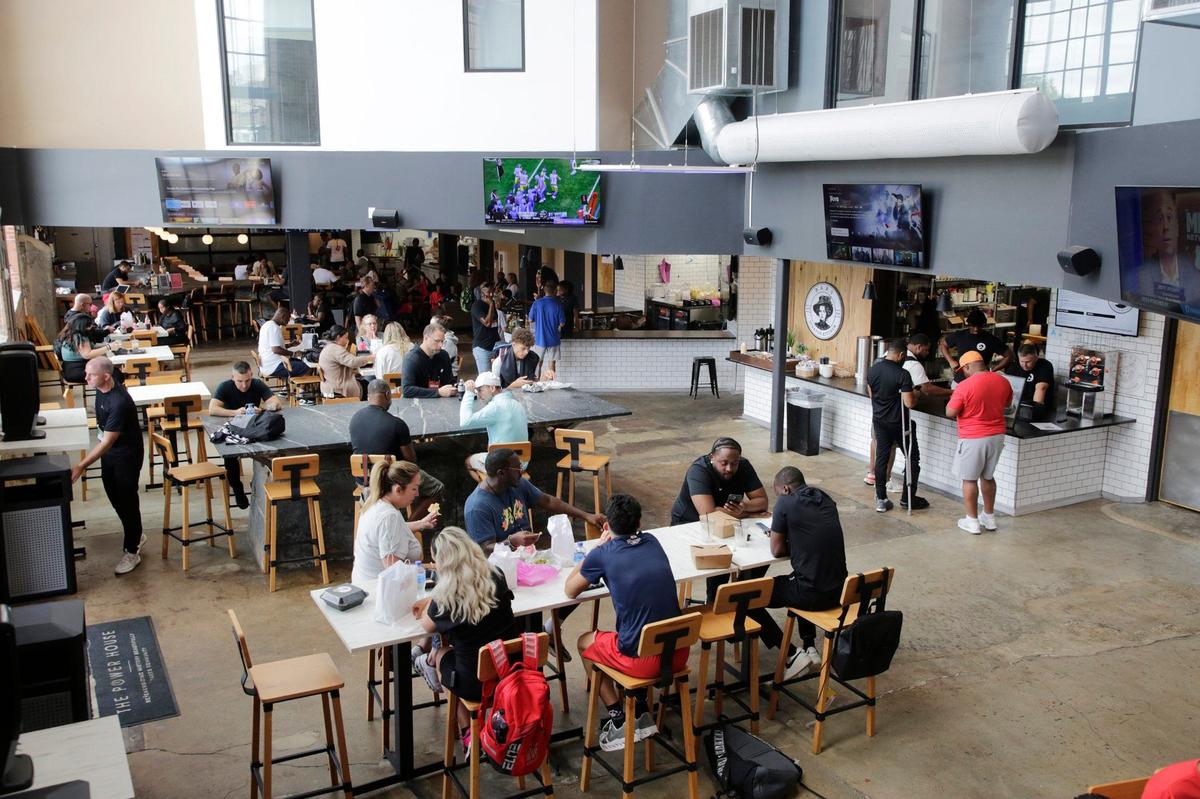 Visitors at The Power House eat lunch Wednesday in Rock Hill.