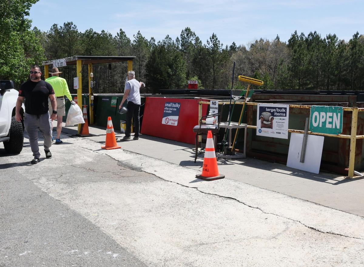 York County residents dump their trash Tuesday at the Allison Creek Collection and Recycling Center.