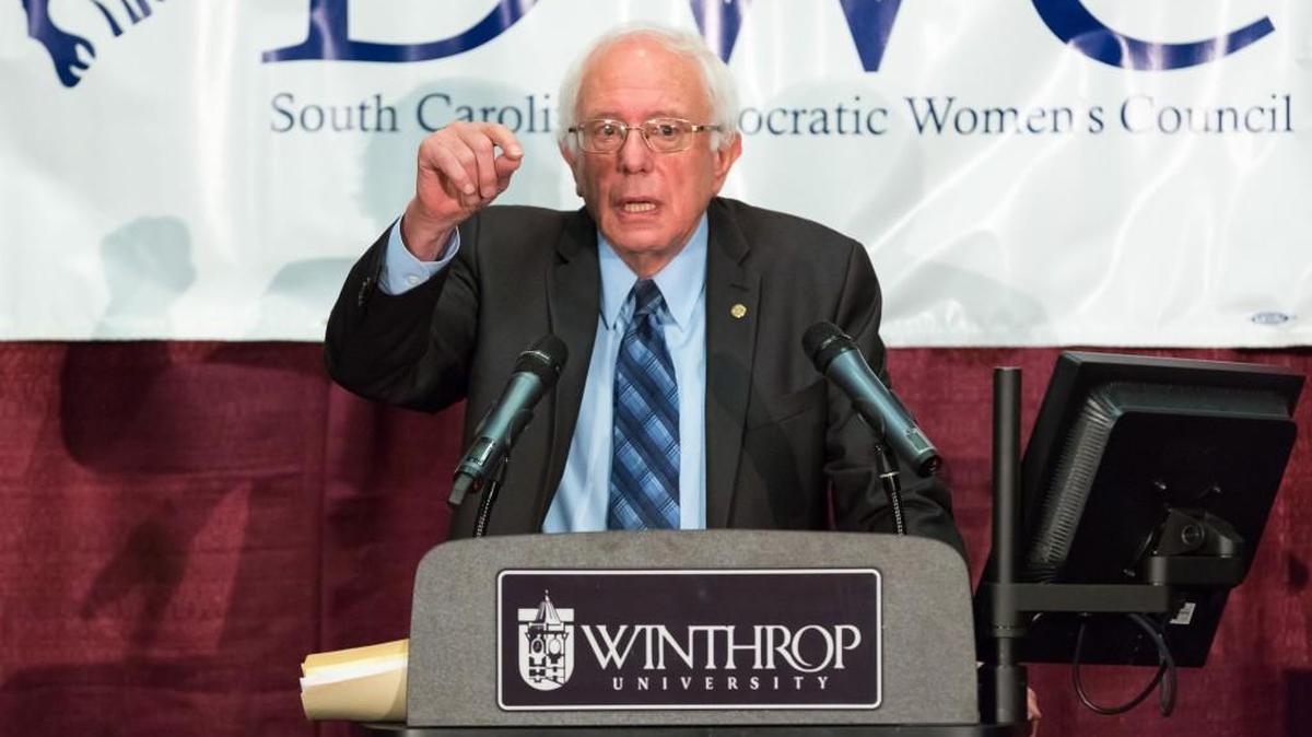 Bernie Sanders addresses the National Federation of Democratic Women Southeastern Regional Meeting hosted by the South Carolina Democratic Women's Council in Whitton Auditorium at Winthrop University.