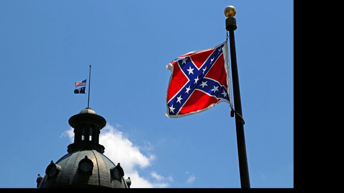 
The Confederate flag flies on the Statehouse grounds on Friday.
