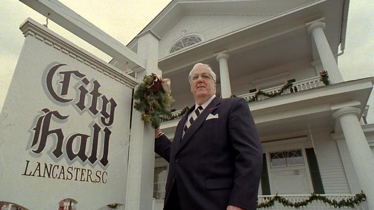 Joe Shaw is seen here in front of Lancaster City Hall after his re-election in 1998.