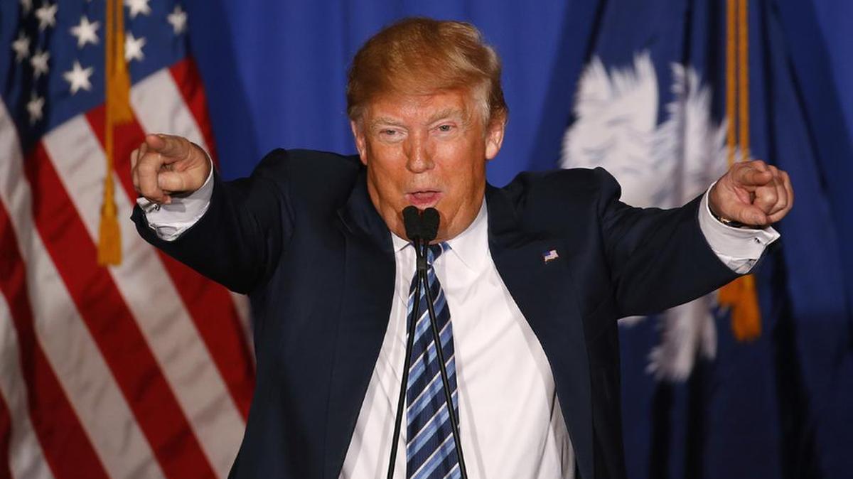 Donald Trump speaks during a campaign stop in Gaffney on Thursday.