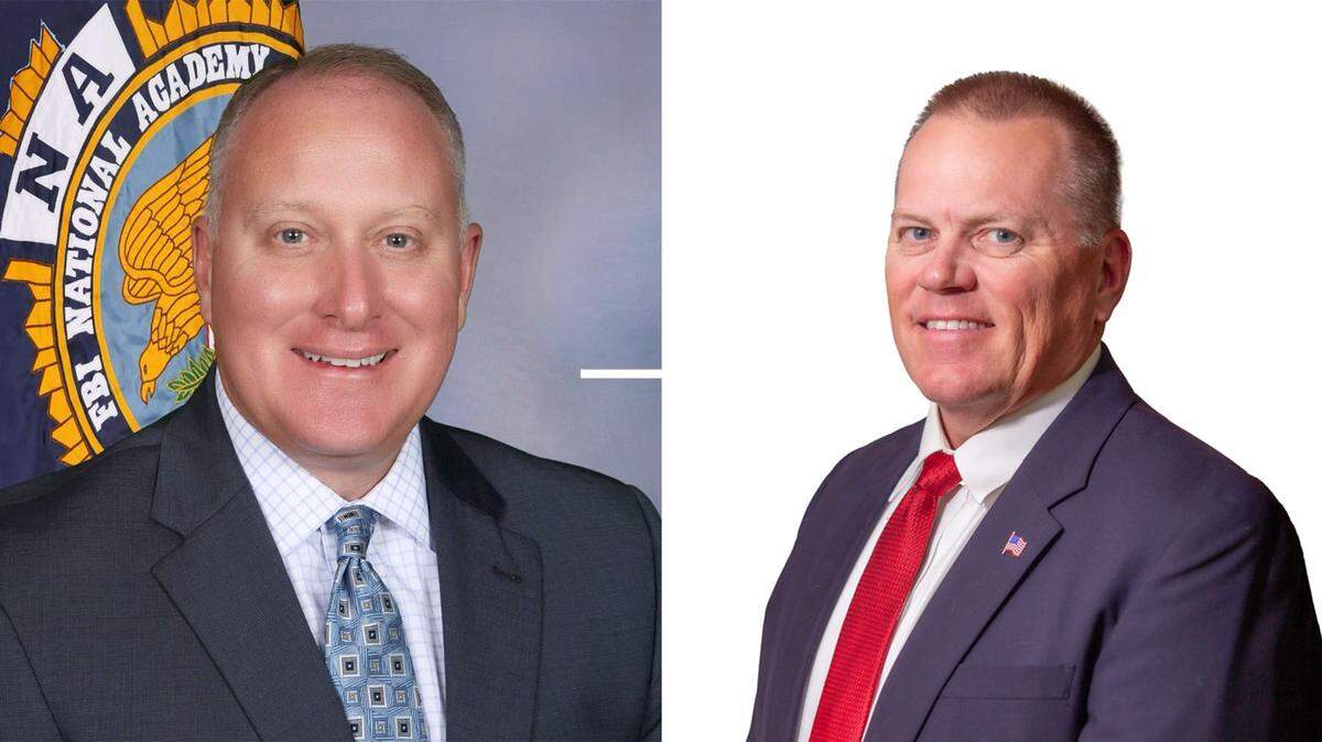 York County sheriff candidates Michael Belk, left, and Tony Breeden