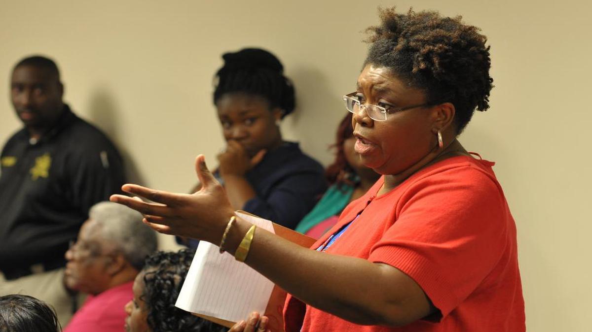 
Chester Mayor Wanda Stringfellow speaking at a recent public meeting. City Councilman George Caldwell defeated incumbent Stringfellow in Tuesday’s city election.
