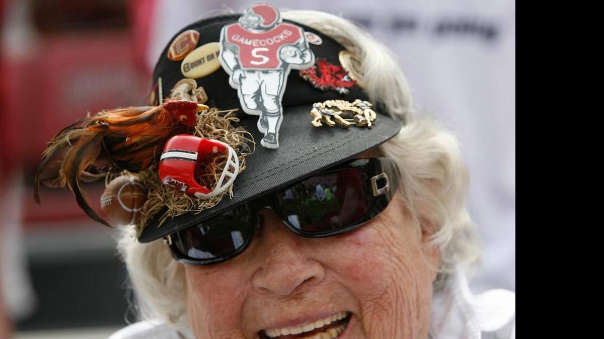 
From 2010, Sudie Love and her visor at Williams-Brice Stadium
