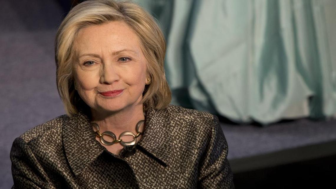
Democratic presidential candidate Hillary Rodham Clinton attends The Hillary Rodham Clinton Awards for Advancing Women in Peace and Security, in the Riggs Library at Georgetown University in Washington on April 22.
