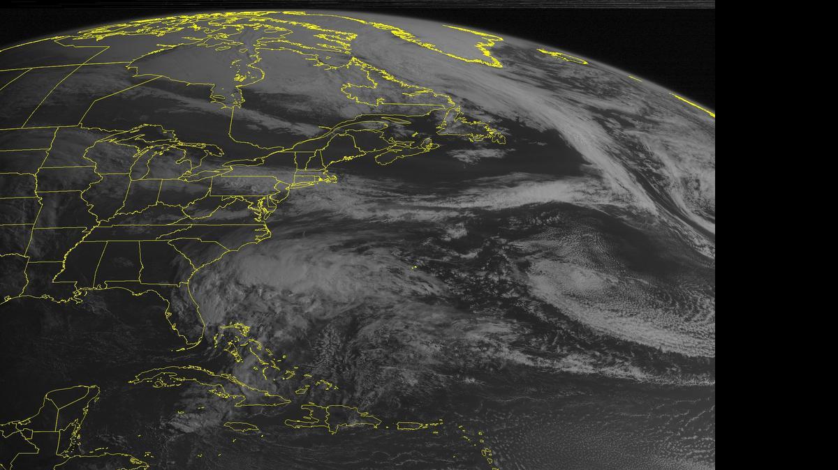
An area of low pressure forming over the northern Bahamas with rain and thunderstorms. 
