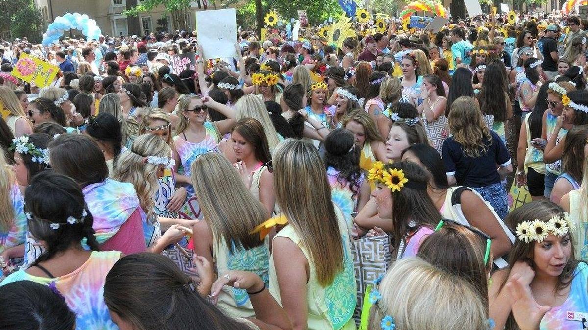 USC Sorority Bid Day in 2014