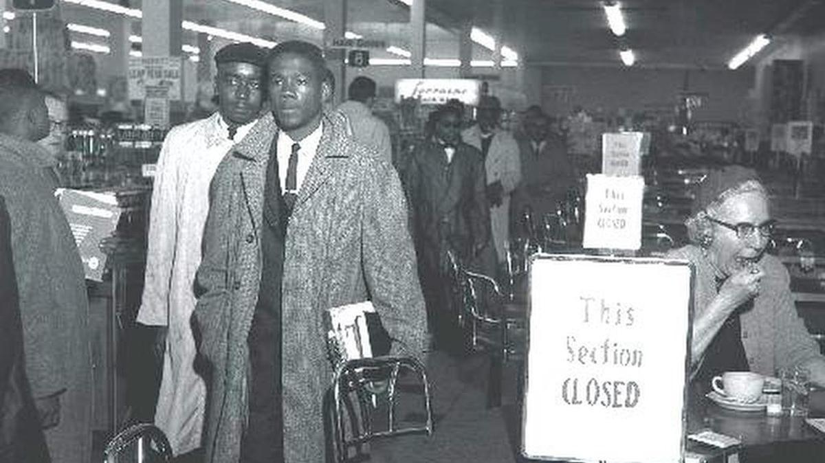 
A lunch counter demonstration at a Columbia Main Street shop in March 1960. African-Americans were allowed to shop in the store but weren’t allowed to sit at the counters for lunch.
