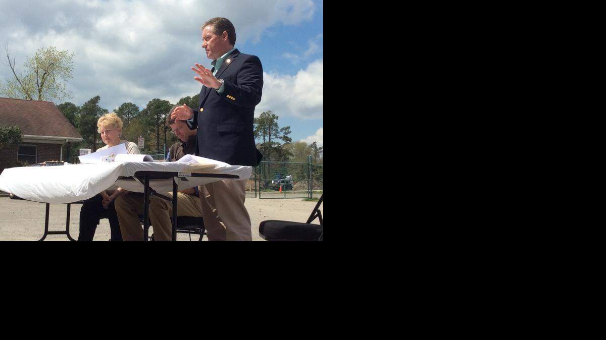 
Sen. Greg Hembree discusses current laws and potential bills dealing with animal rights in South Carolina with Sen. Luke Rankin during an event at the Grand Strand Humane Society Saturday.
